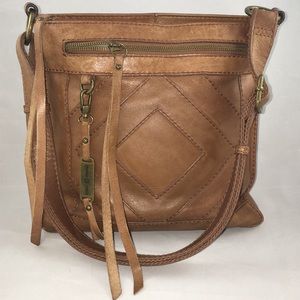Lucky Brand Maka leather crossbody bag walnut